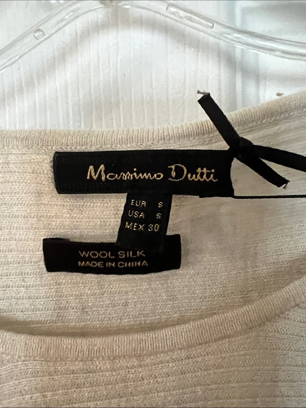 Massimo Dutti Cream Ribbed Crewneck Sweater - Picture 2 of 6